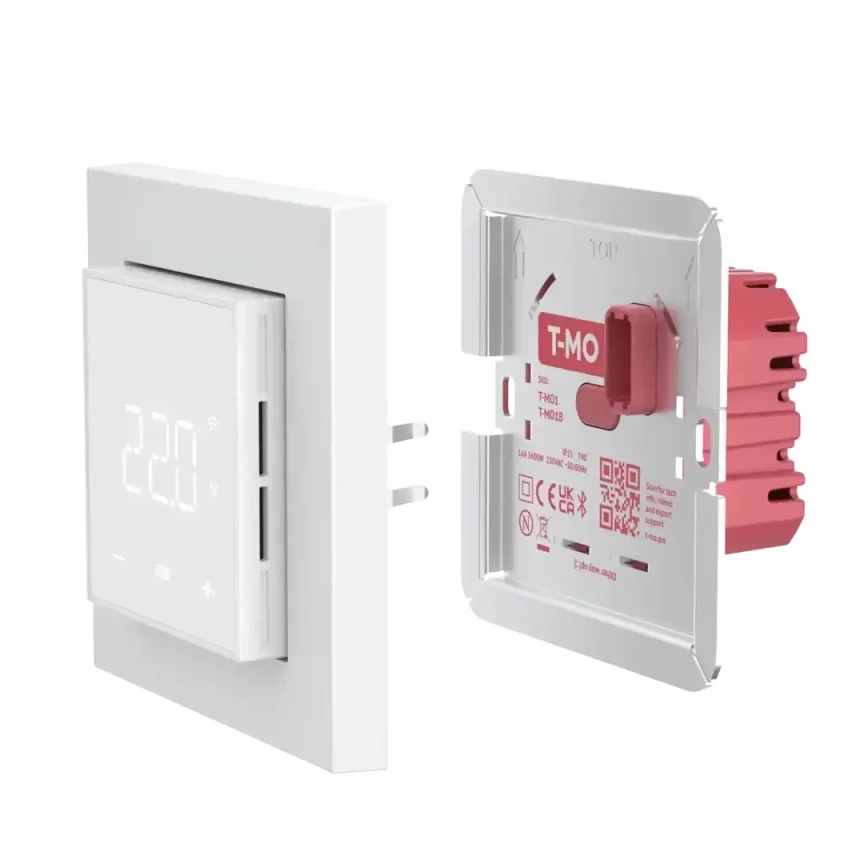 Thermosphere T-mo Electric Heating Thermostat 16a White detail view - Image 2