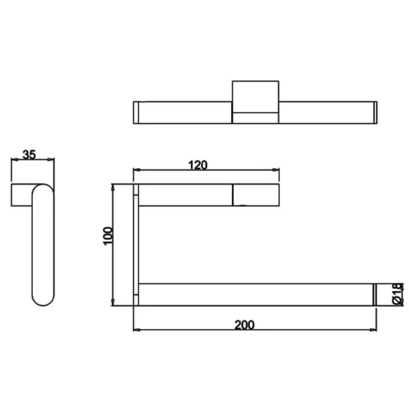 Crosswater Mpro Towel Ring Slate detail view - Image 2