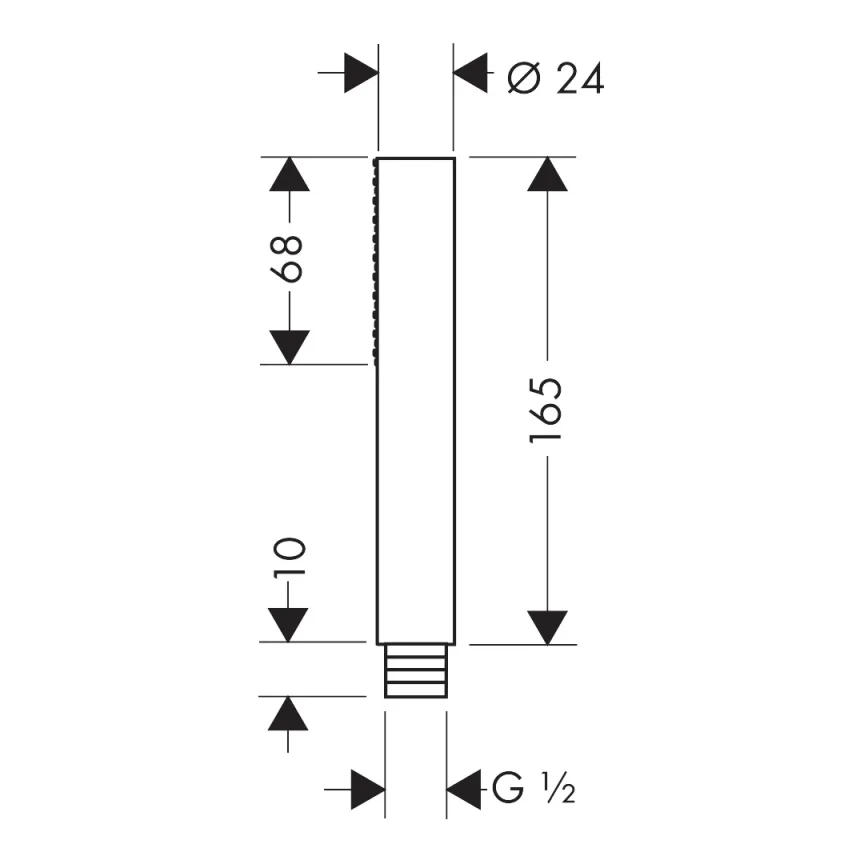Axor Starck Baton Hand Shower 1jet Brushed Gold Optic detail view - Image 2