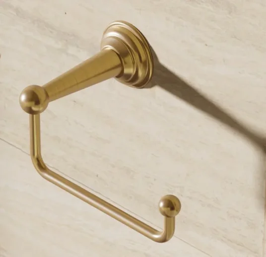 Crosswater Belgravia Toilet Roll Holder Brushed Brass detail view - Image 2