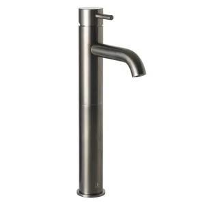 Just Taps Vos Single Lever Tall Basin Mixer Designer Handle Brushed Black