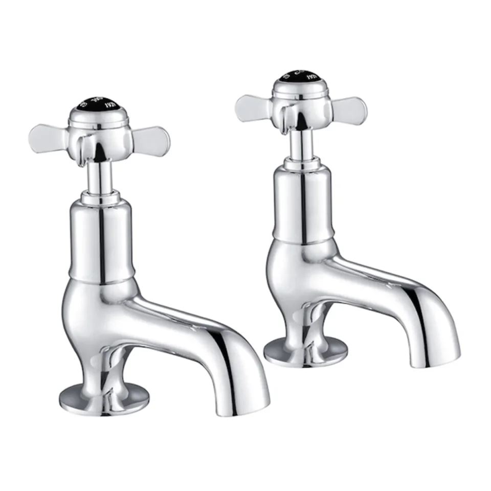 Just Taps Grosvenor Pinch Cloakroom Basin Taps Matt Black product image - Image 1
