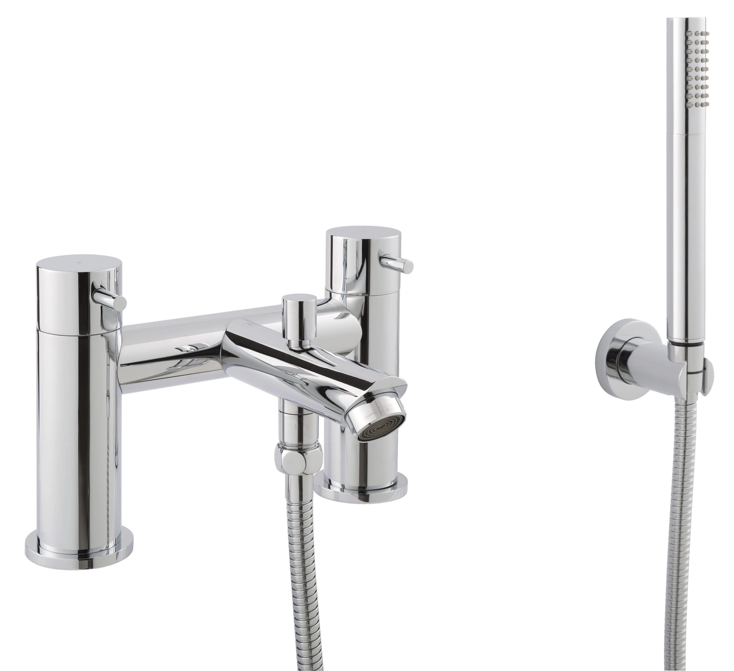 Just Taps Fonti Deck Mounted Bath Shower Mixer With Kit Chrome