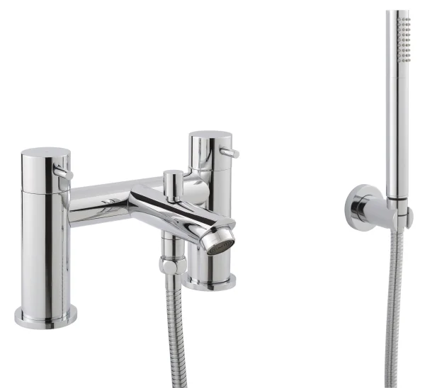 Just Taps Fonti Deck Mounted Bath Shower Mixer With Kit Chrome