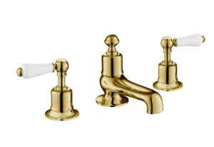 Just Taps Grosvenor Lever 3 Hole Deck Mounted Bath Filler Light Gold