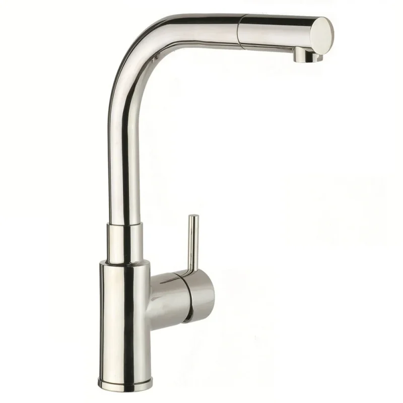 Just Taps Apco Single Lever Sink Mixerwith Pull Out Spout Swivel Spout Stainless Steel product image - Image 1