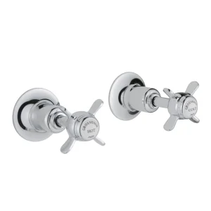 Just Taps Grosvenor Pinch Concealed Wall Valves Chrome