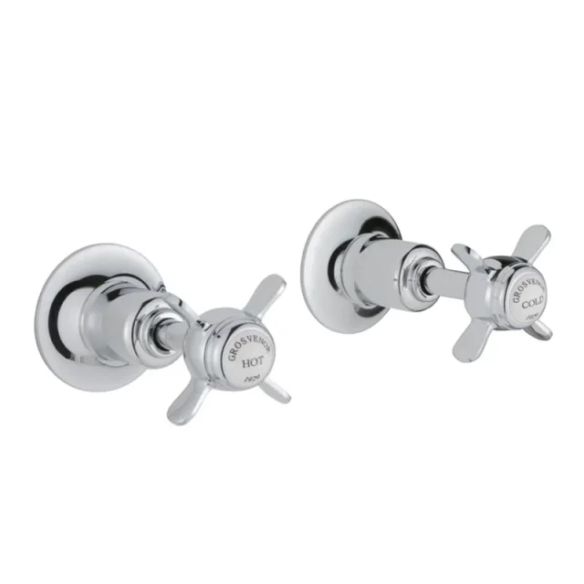 Just Taps Grosvenor Pinch Concealed Wall Valves Chrome product image - Image 1