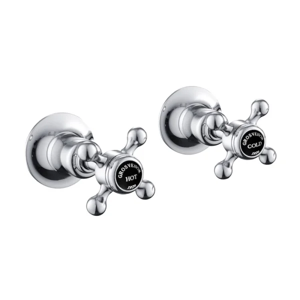 Just Taps Grosvenor Cross Concealed Wall Valves Matt Black