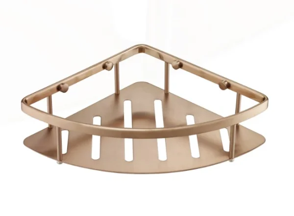 Just Taps Kono Corner Basket Brushed Bronze