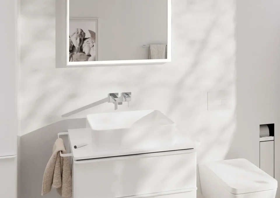 Hansgrohe Tecturis E Single Lever Basin Mixer For Concealed Installation Wall-mounted Ecosmart+ With Spout 22,5 Cm Chrome product image - Image 1