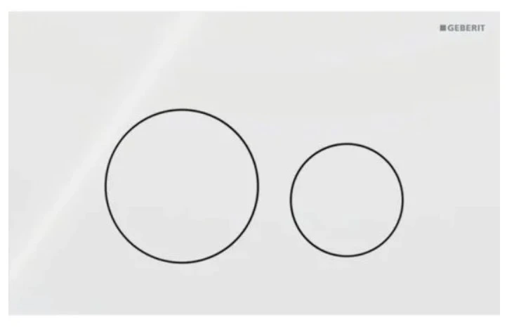 Geberit Sigma40 flush plate, round, dual flush, white / Glass glossy
