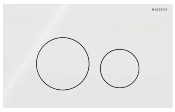 Geberit Sigma40 flush plate, round, dual flush, white / Glass glossy