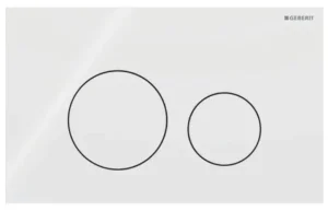 Geberit Sigma40 flush plate, round, dual flush, white / Glass glossy