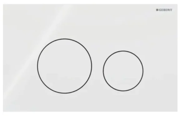 Geberit Sigma40 flush plate, round, dual flush, white / Glass glossy product image - Image 1
