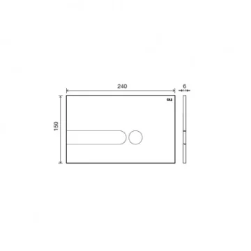 Oli Iplate Chrome Mechical Flush Plate TD technical drawing - Image 3