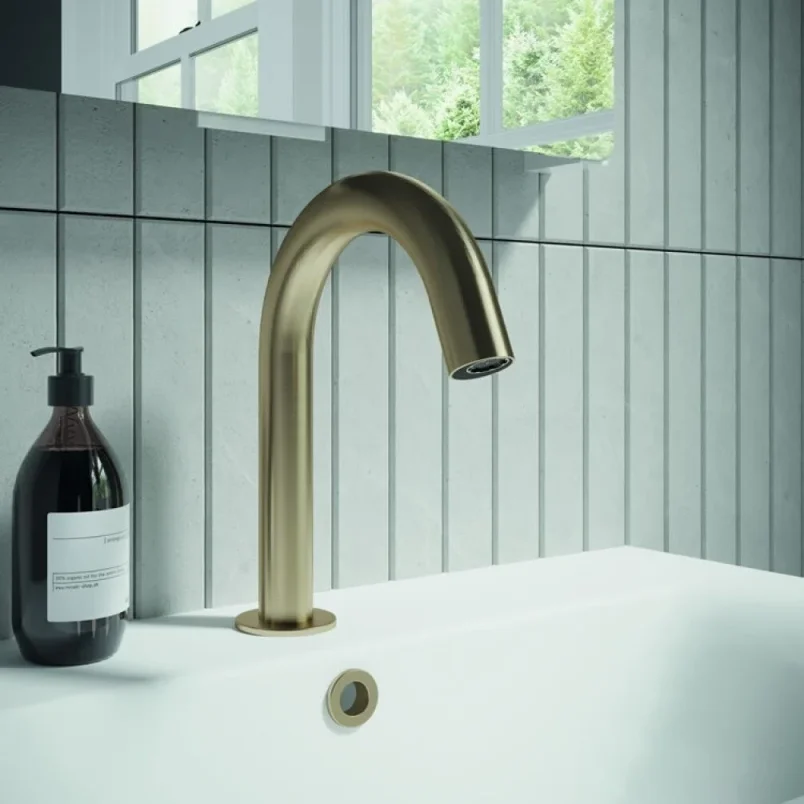 Crosswater Mpro Basin Spout Deck Mounted Sensor Brushed Brass detail view - Image 3