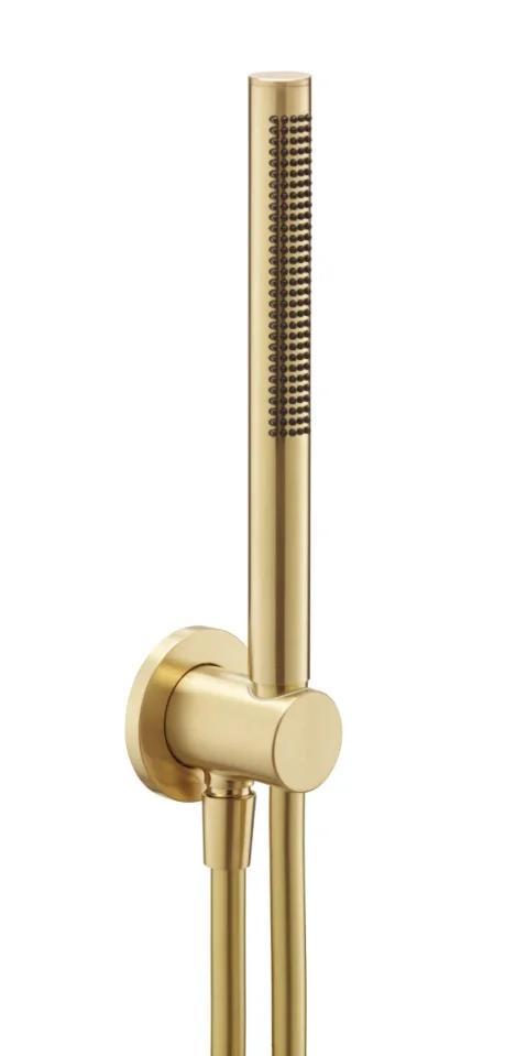 Just Taps Vos Round Water Outlet Hose & H/shower Brushed Brass product image - Image 1