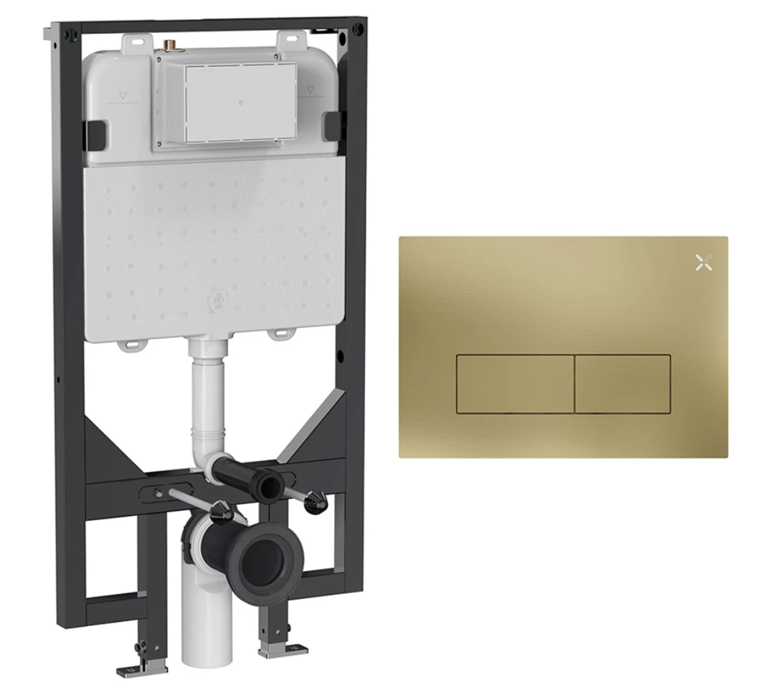Crosswater Mpro Stainless Steel Frame Set 3 Brushed Brass