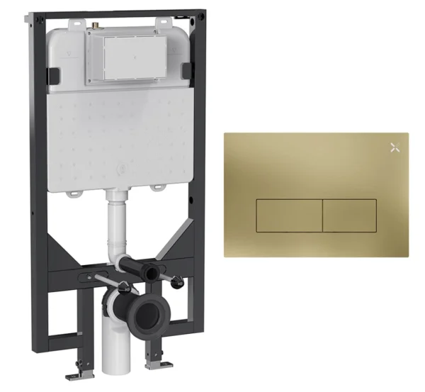Crosswater Mpro Stainless Steel Frame Set 3 Brushed Brass