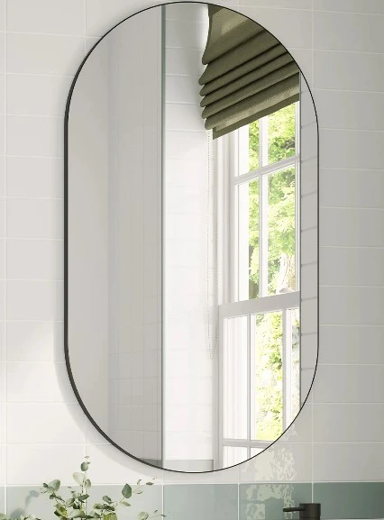 Hib Trim Pill 50 (black Frame) Mirror H90 X W50cm X D2.5cm
