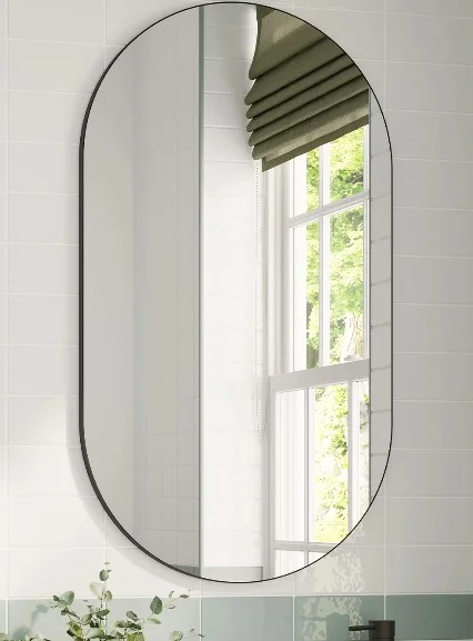 Hib Trim Pill 50 (black Frame) Mirror H90 X W50cm X D2.5cm