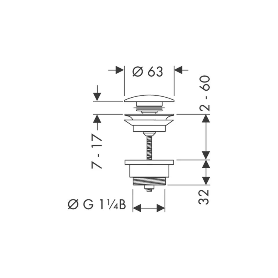 Hansgrohe Waste Set Brass Push-open For Basin And Bidet Mixers Brushed Bronze detail view - Image 2