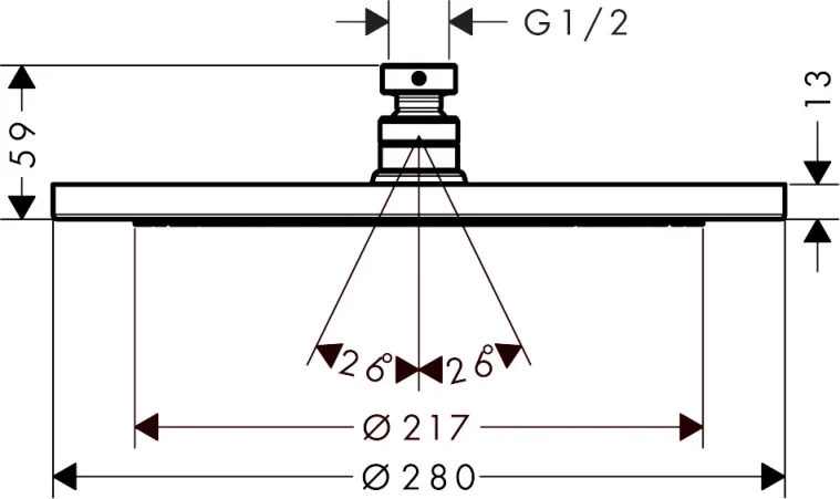 Hansgrohe Croma Overhead Shower 280 1jet Polished Gold Optic detail view - Image 2
