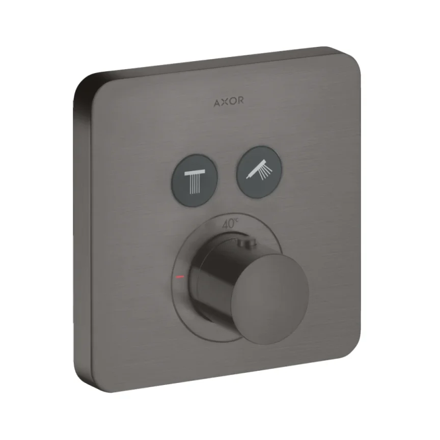 Axor Showersolutions Thermostatic Mixer Softsquare For Concealed Installation For 2 Outlets Brushed Black Chrome product image - Image 1