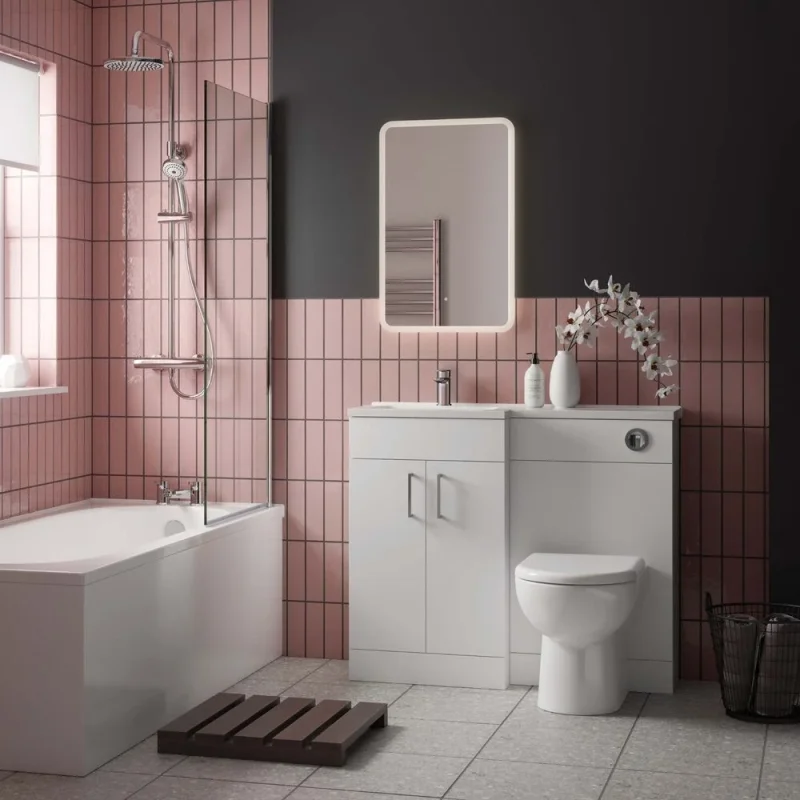 Roper Rhodes 500mm Back To Wall L-shape Unit - Gloss White detail view - Image 2