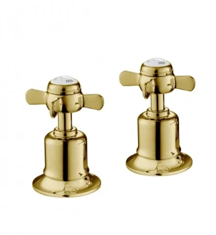 Just Taps Grosvenor Pinch Panel Valves Light Gold product image - Image 1