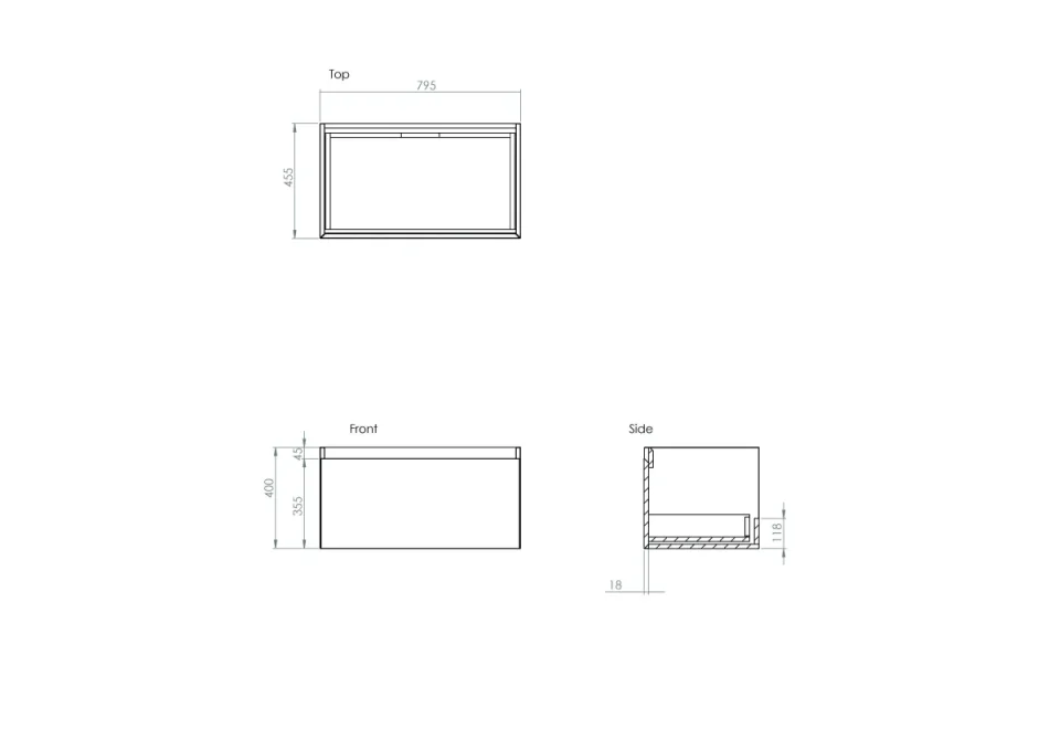Saneux Uni 80cm 1 Drawer Wall Mounted Unit - Matte White product image - Image 1