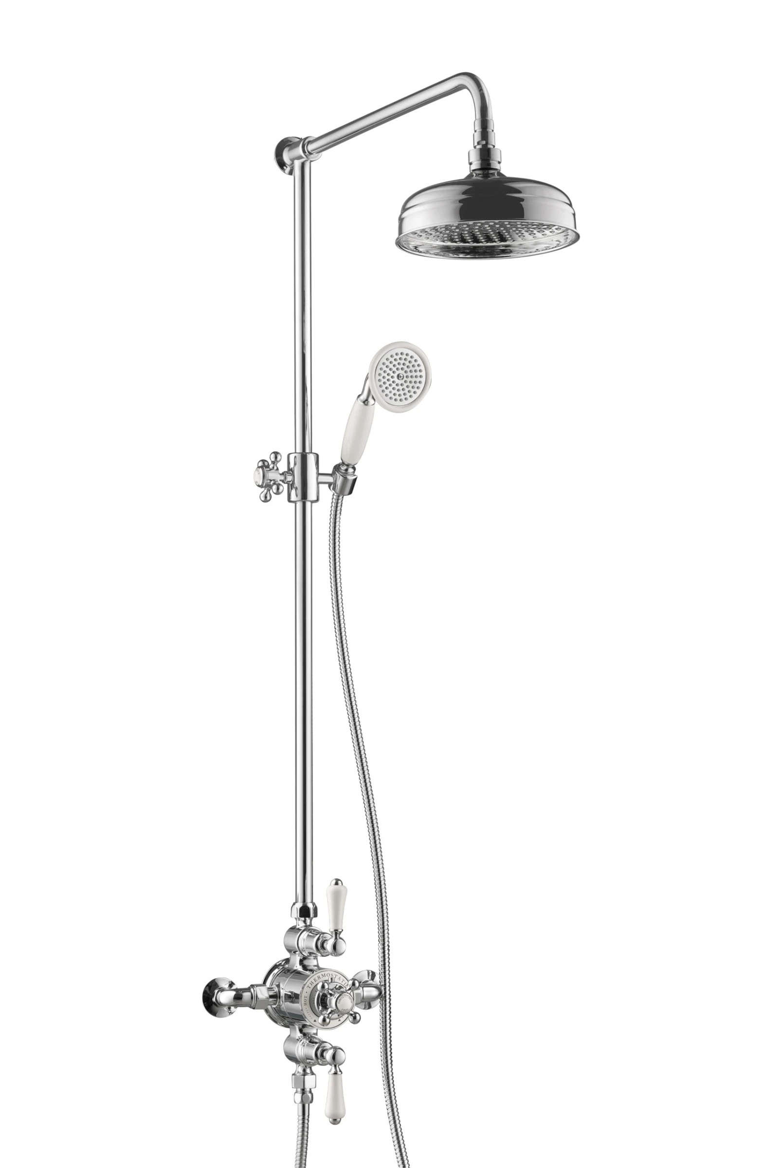 Just Taps Grosvenor Exposed Thermostatic Valve 2outlets With Riser & Kit Chrome