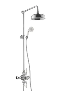 Just Taps Grosvenor Exposed Thermostatic Valve 2outlets With Riser & Kit Chrome