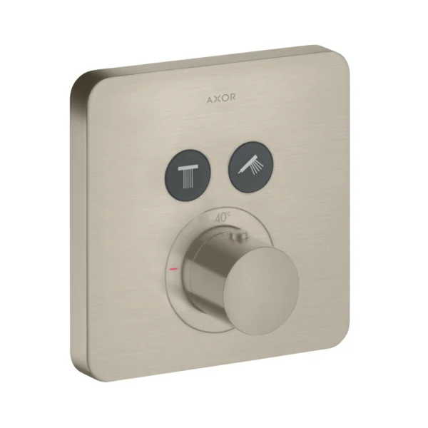 Axor Showersolutions Thermostatic Mixer Softsquare For Concealed Installation For 2 Outlets Brushed Nickel