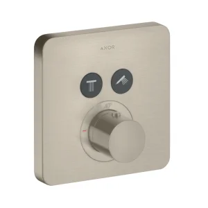 Axor Showersolutions Thermostatic Mixer Softsquare For Concealed Installation For 2 Outlets Brushed Nickel