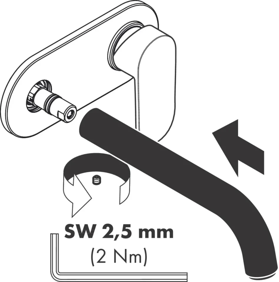 Hansgrohe Vernis Shape Single Lever Basin Mixer For Concealed Installation Wall-mounted With Spout 20,7 Cm Chrome detail view - Image 3
