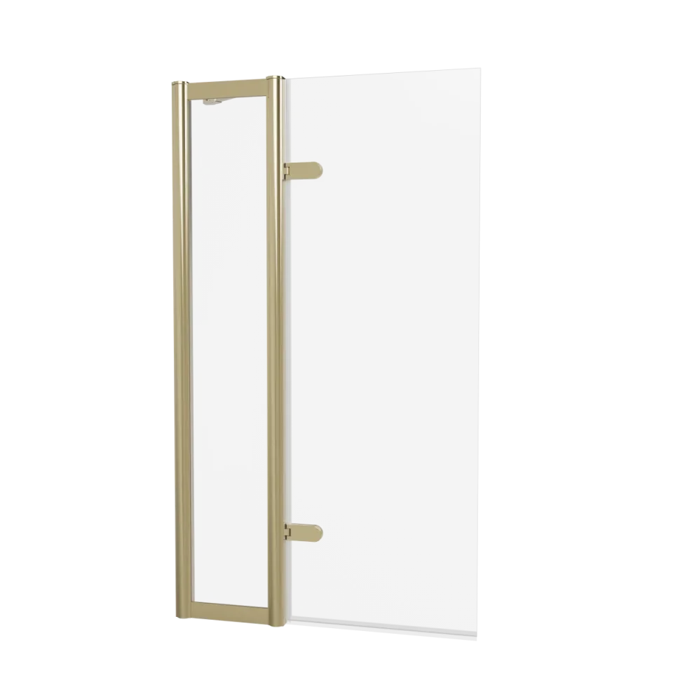 Burlington Classique Hinged Inline Bath Screen 850 Gold product image - Image 1