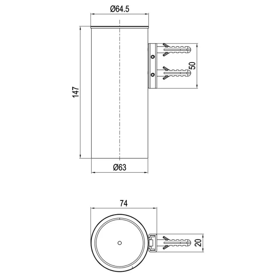Crosswater 3ONE6 Tumbler Holder Stainless Slate detail view - Image 3