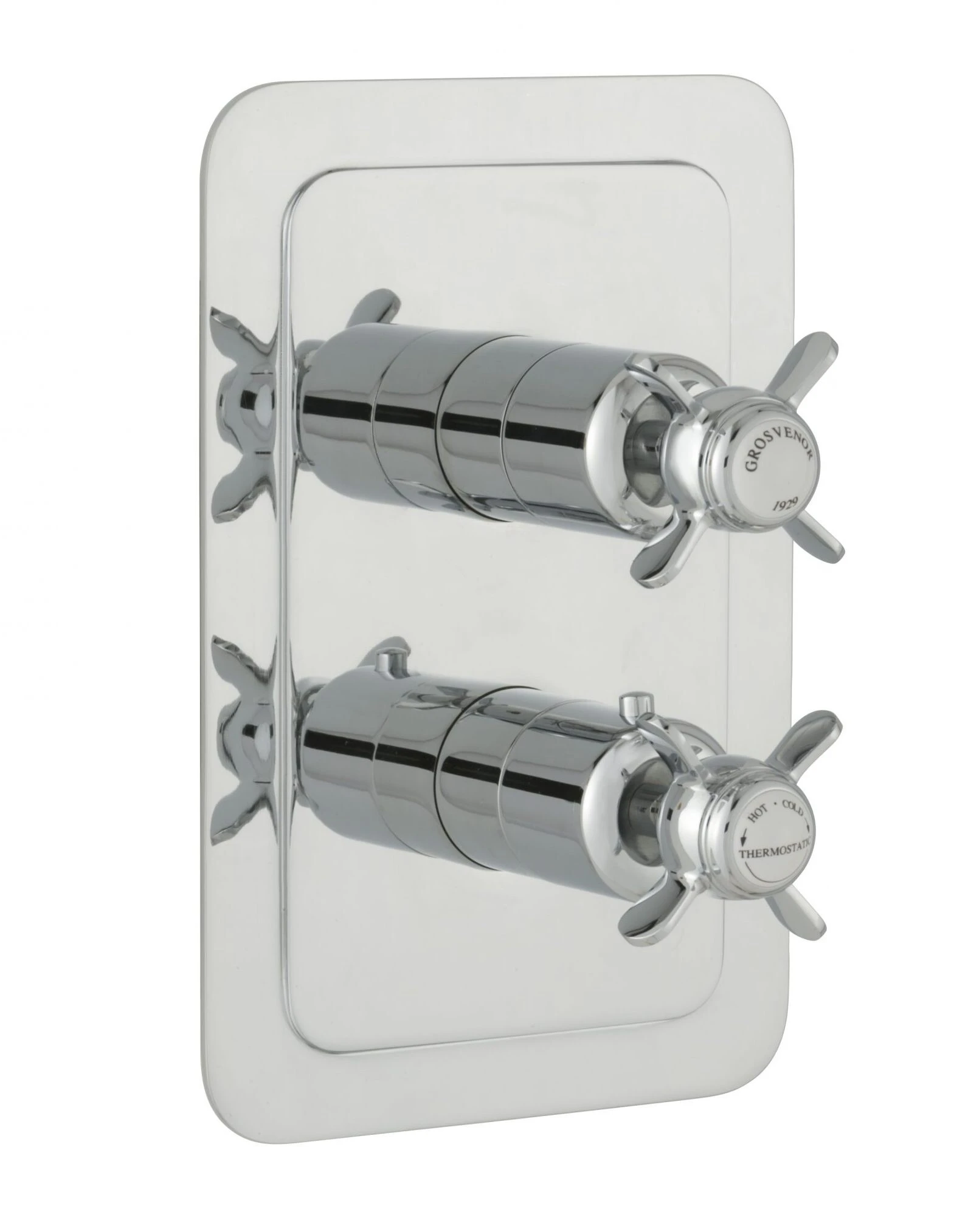 Just Taps Grosvenor Pinch- Concealed Thermostatic 1 Outlet Valve Vertical Chrome