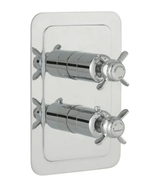 Just Taps Grosvenor Pinch- Concealed Thermostatic 1 Outlet Valve Vertical Chrome product image - Image 1