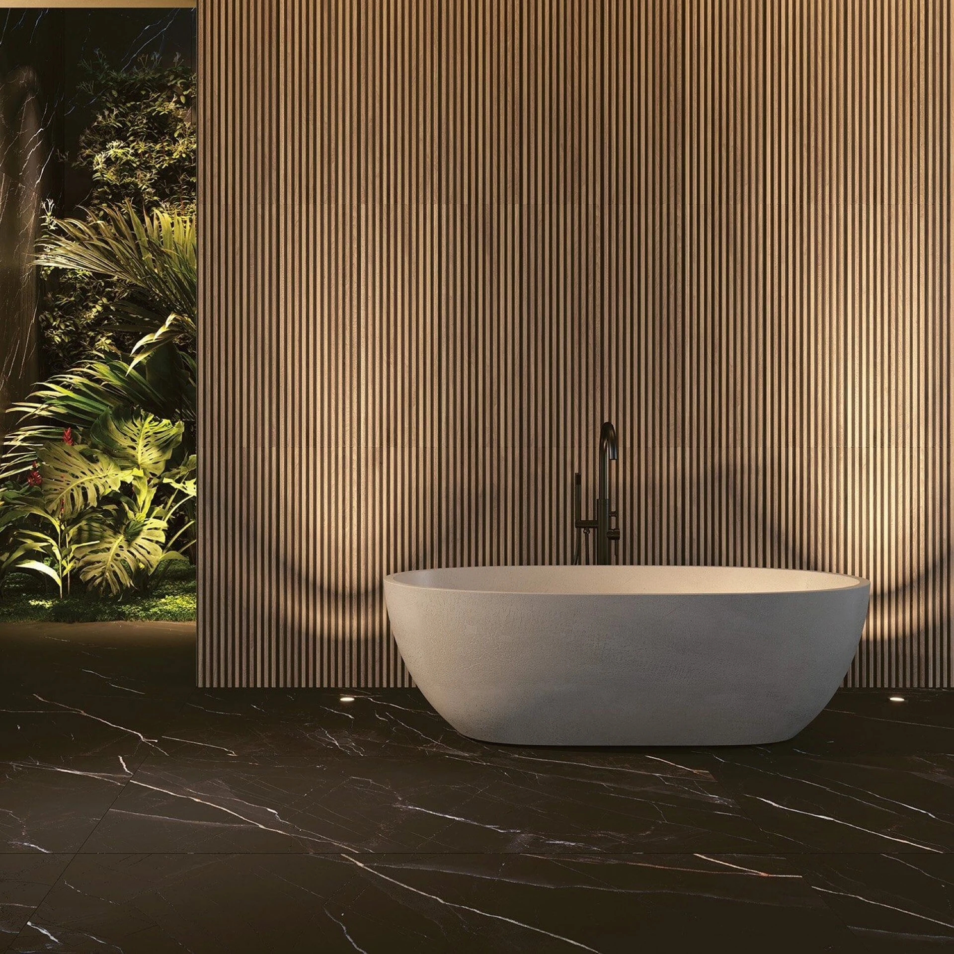 European Tiles Ottoman 1000 x 333 Fluted Wood Effect