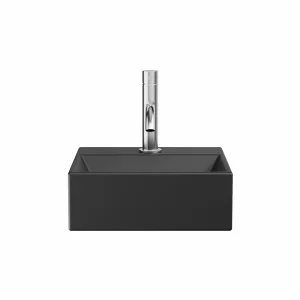 Crosswater Beck Cloakroom Basin Including Free Flow Waste 1 Tap Hole 300 x 300mm Black Matt