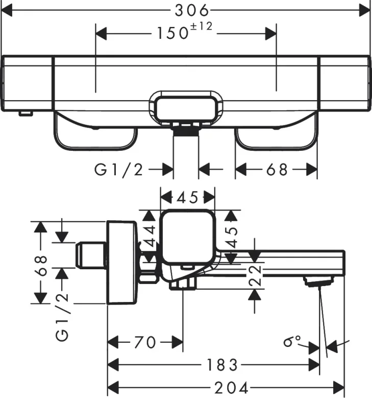 Hansgrohe Ecostat E Bath Thermostat For Exposed Installation Chrome detail view - Image 2