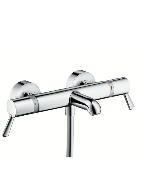 Hansgrohe Ecostat Comfort Thermostatic Bath Mixer Care For Exposed Installation With Extra Long Handles Chrome
