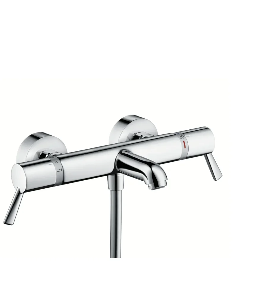Hansgrohe Ecostat Comfort Thermostatic Bath Mixer Care For Exposed Installation With Extra Long Handles Chrome product image - Image 1