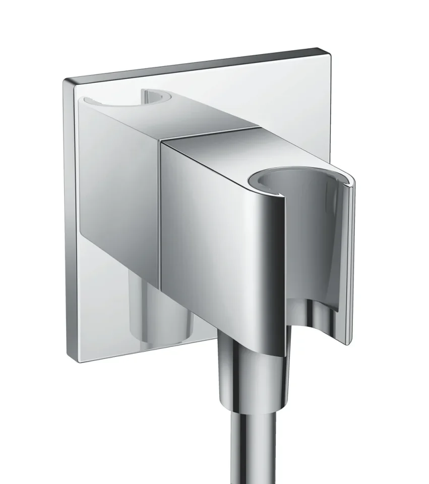 Hansgrohe Fixfit E Wall Outlet With Shower Holder Chrome product image - Image 1
