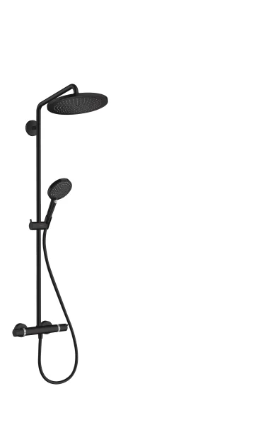 Hansgrohe Croma Select S Showerpipe 280 1jet With Thermostat And Hand Shower Raindance Select S 120 3jet Matt Black