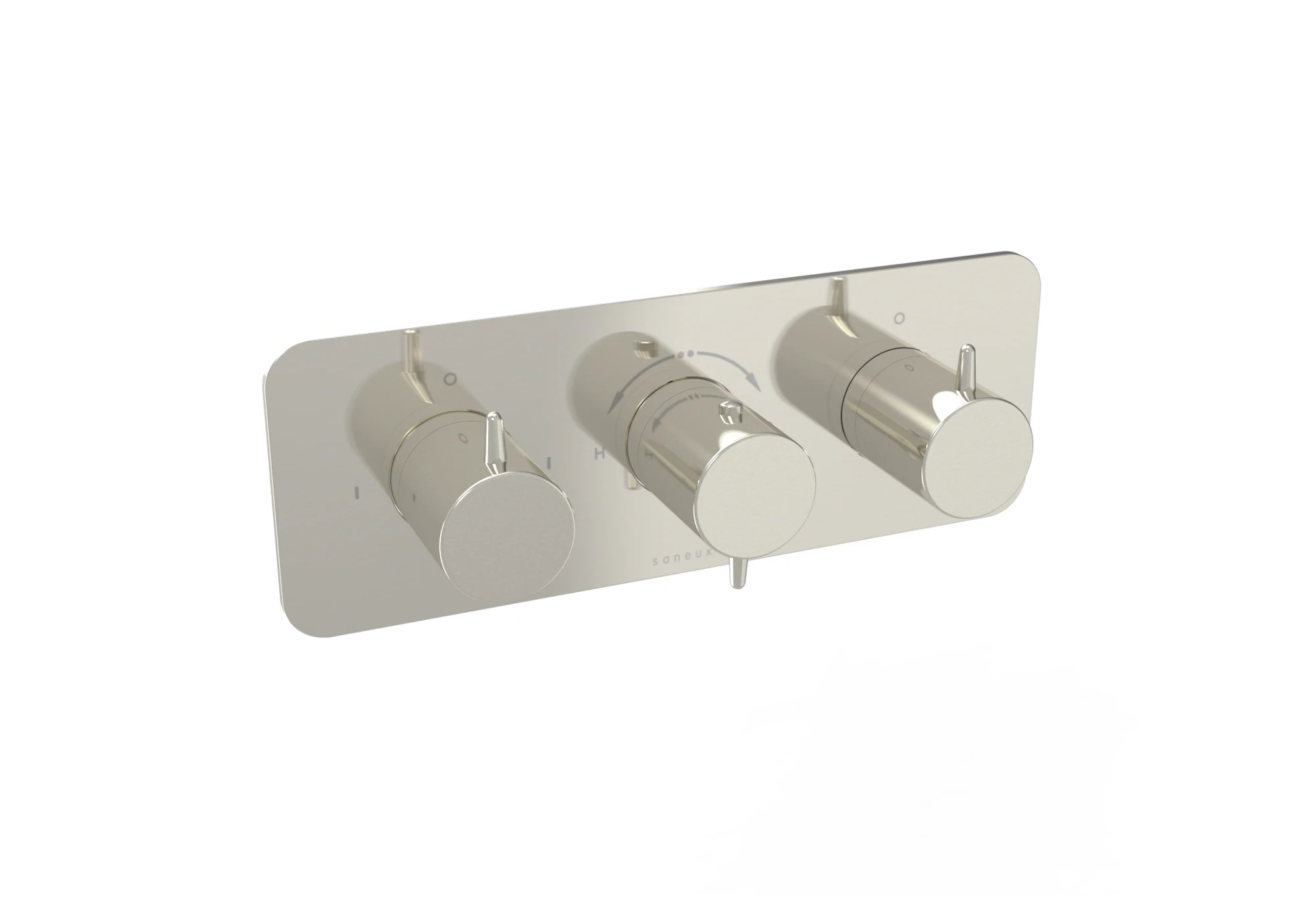 Saneux Eden 3 Way Handles & Plate Finish Kit In Landscape (for Ed021l.bn) - Brushed Nickel (pvd)