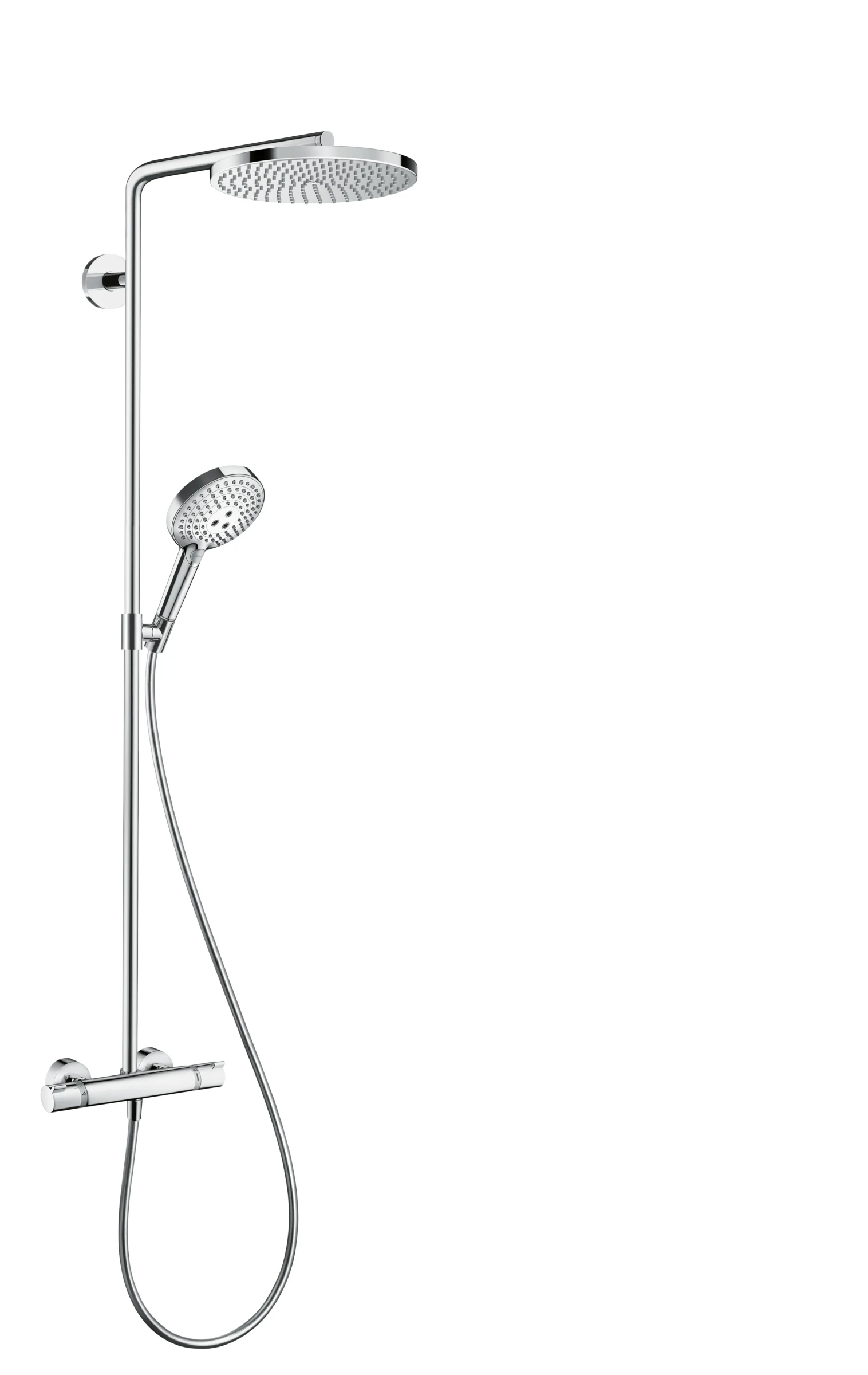 Hansgrohe Raindance Select S Showerpipe 240 1jet Powderrain With Thermostatic Shower Mixer Chrome